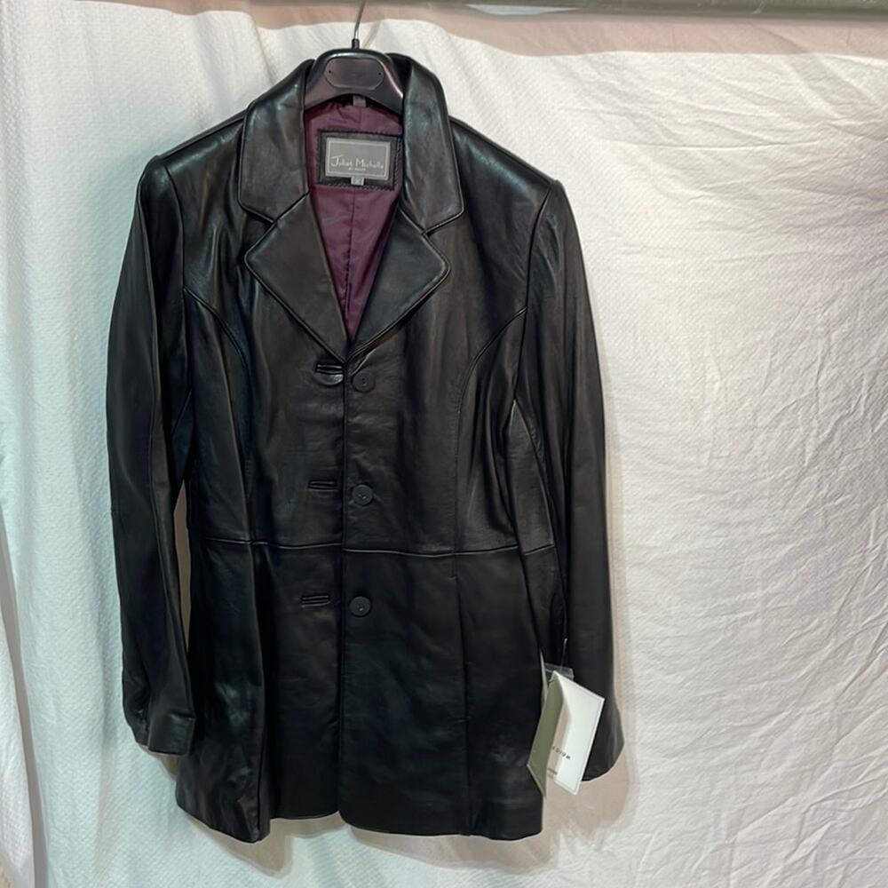 Juliet Michelle by Adler M 3/4 super soft black leather lined jacket nwt
